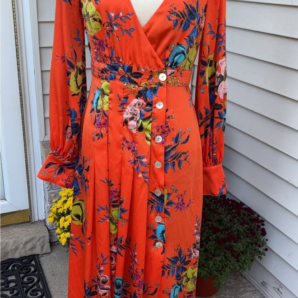 Free people floral wrap bodice maxi dress